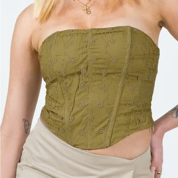 princess polly green embroidered dress Stolen Love Strapless Maxi Dress Blue / Green Ombre main image 0